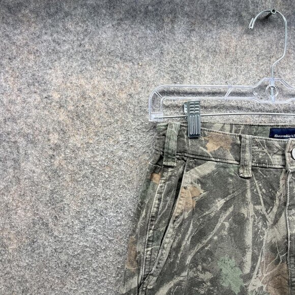 Vintage Abercrombie & Fitch Pants Mens 30x30 Green Camo Loose Cargo Hunting - Picture 7 of 10